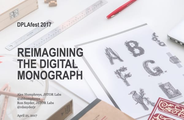 Reimagining the Monograph: Improving the Discovery and Use of Scholarly Ebooks